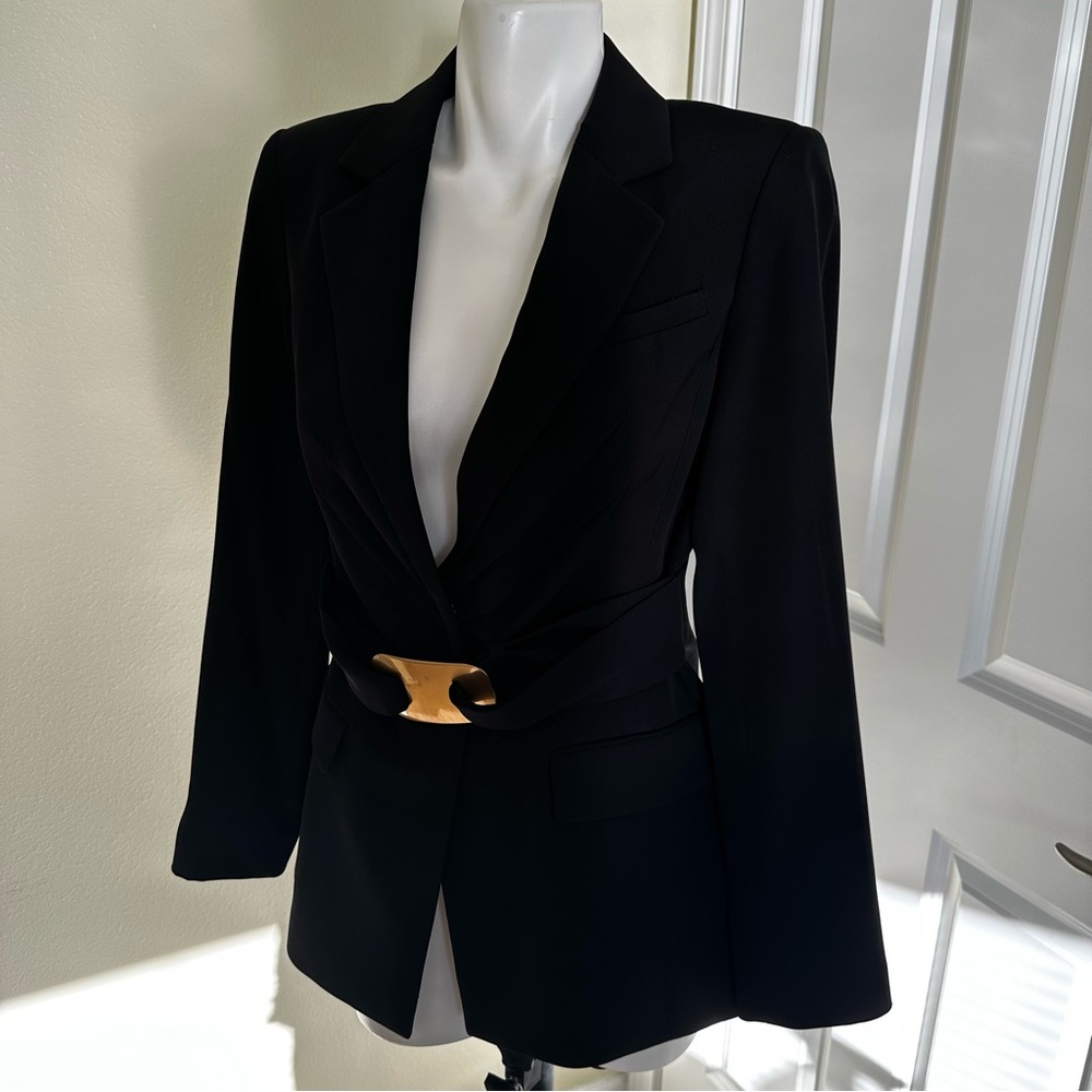 Donna Karan Black Blazer with Gold Accent - Picture 4 of 9